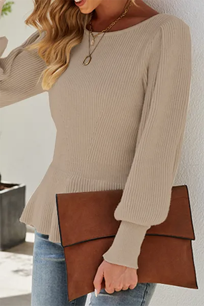Uniwim  Casual Elegant Solid Patchwork O Neck Tops Sweater