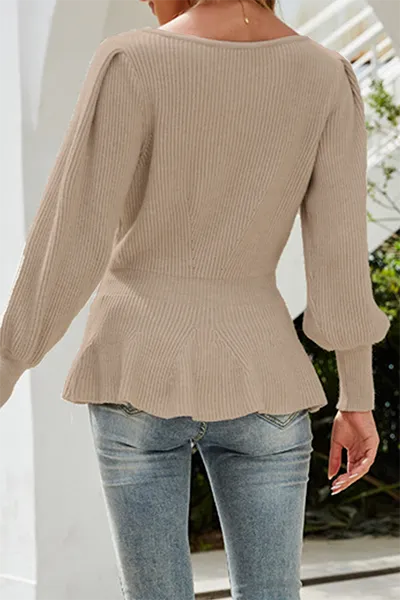 Uniwim  Casual Elegant Solid Patchwork O Neck Tops Sweater