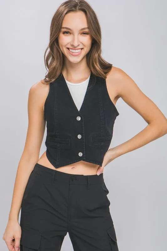 Uptown Folks Stretchy Denim Vest