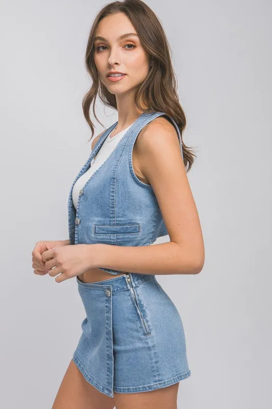 Uptown Folks Stretchy Denim Vest