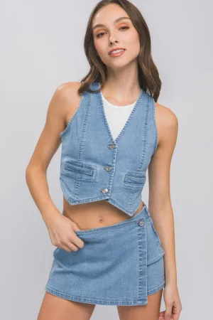 Uptown Folks Stretchy Denim Vest
