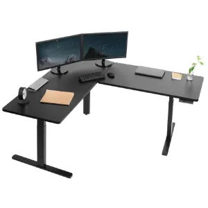 VIVO DESK-KIT-3E 67" Corner Electric Desk with Memory Controller