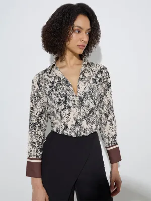 Wardrobe Brown Animal Patterned Shirt