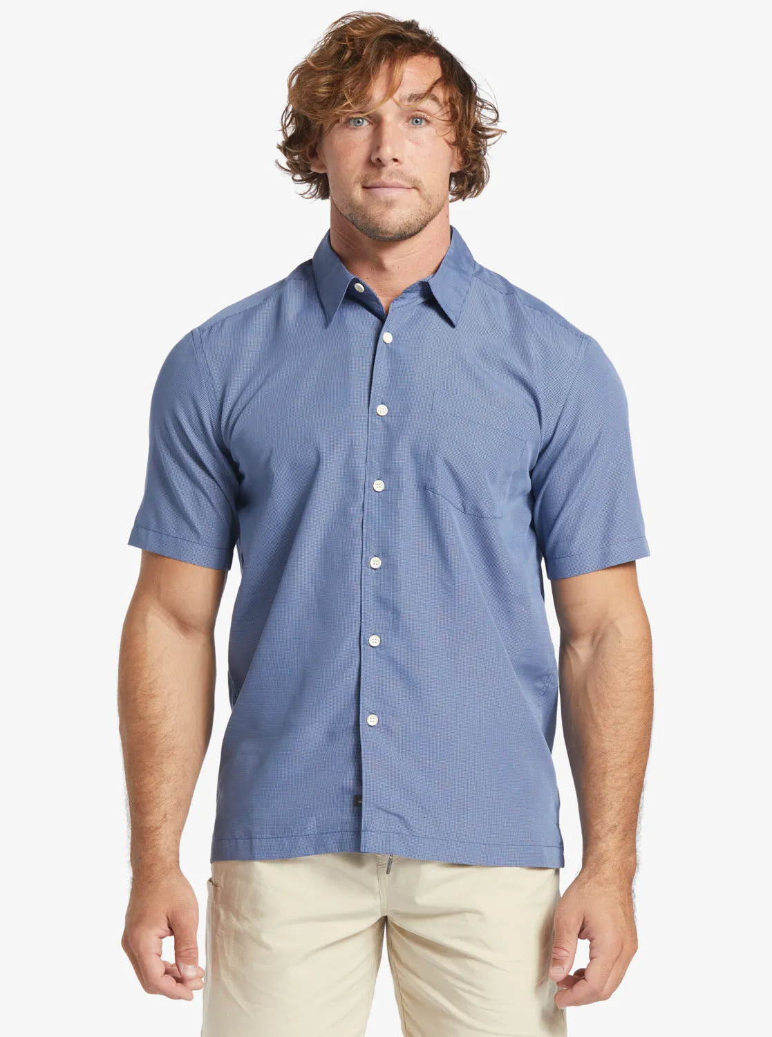 Waterman Kings Cliff Short Sleeve Shirt - Ensign Blue Kings Cliff