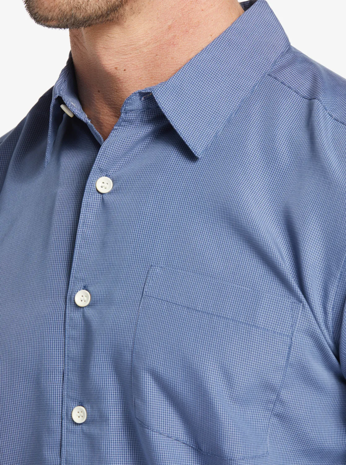 Waterman Kings Cliff Short Sleeve Shirt - Ensign Blue Kings Cliff