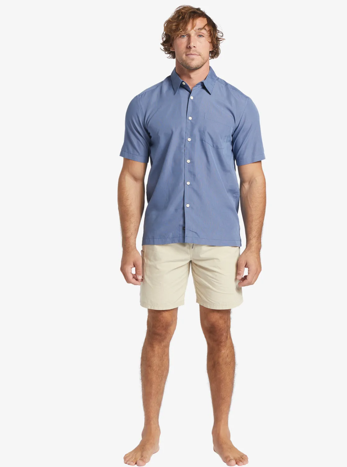 Waterman Kings Cliff Short Sleeve Shirt - Ensign Blue Kings Cliff