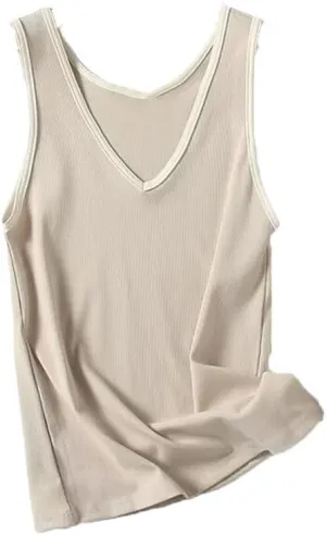 Women V-Neck Camisole Solid Color Sleeveless Tank Tops for Women