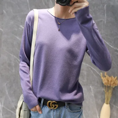 Women V-Neck Short All-Matching Slimming Folded Sweater Pullover