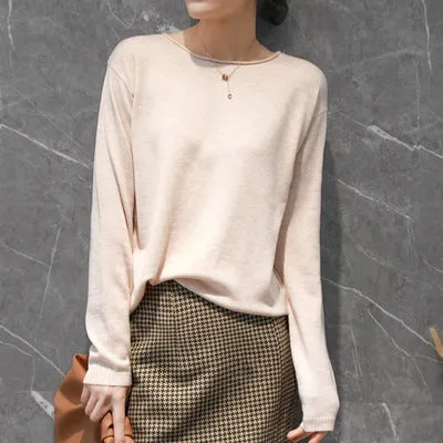 Women V-Neck Short All-Matching Slimming Folded Sweater Pullover