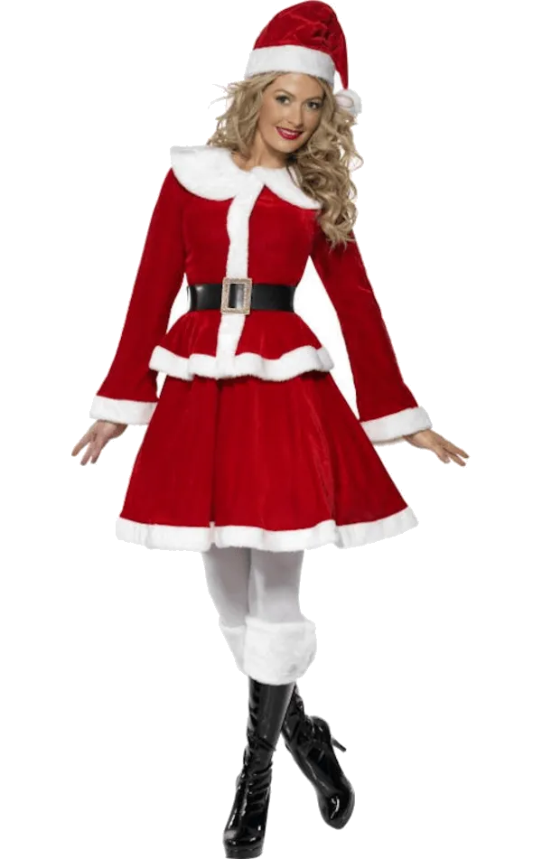 Womens Miss Elegant Santa Costume