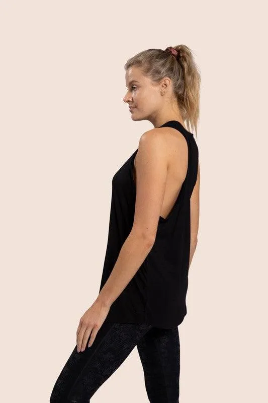 Womens Raw Edge Flow Tank Top