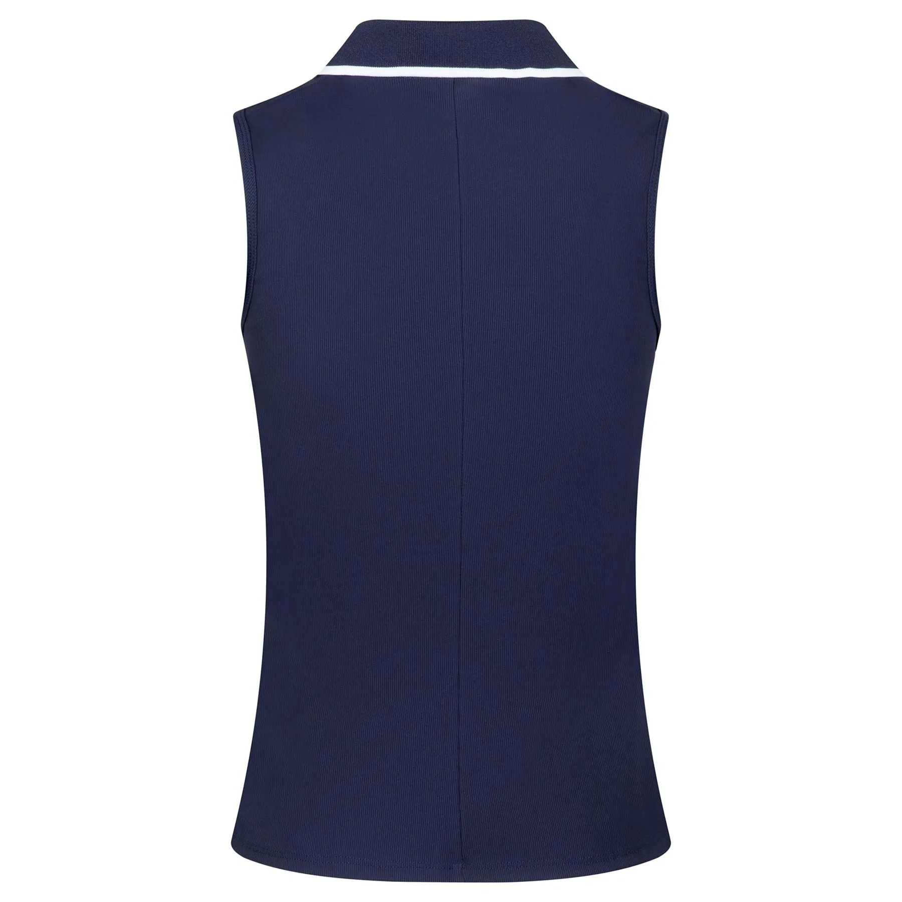 Womens V-neck Sleevless Rib Polo Navy - SS23