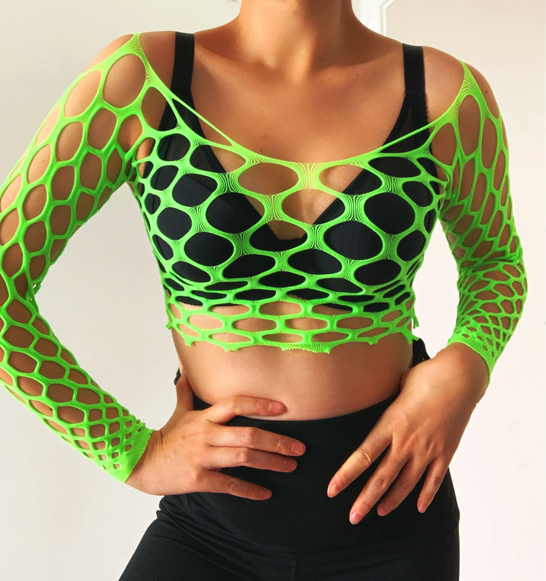 Y2K 90S LARGE HOLES STRETCHY FISHNET TOP