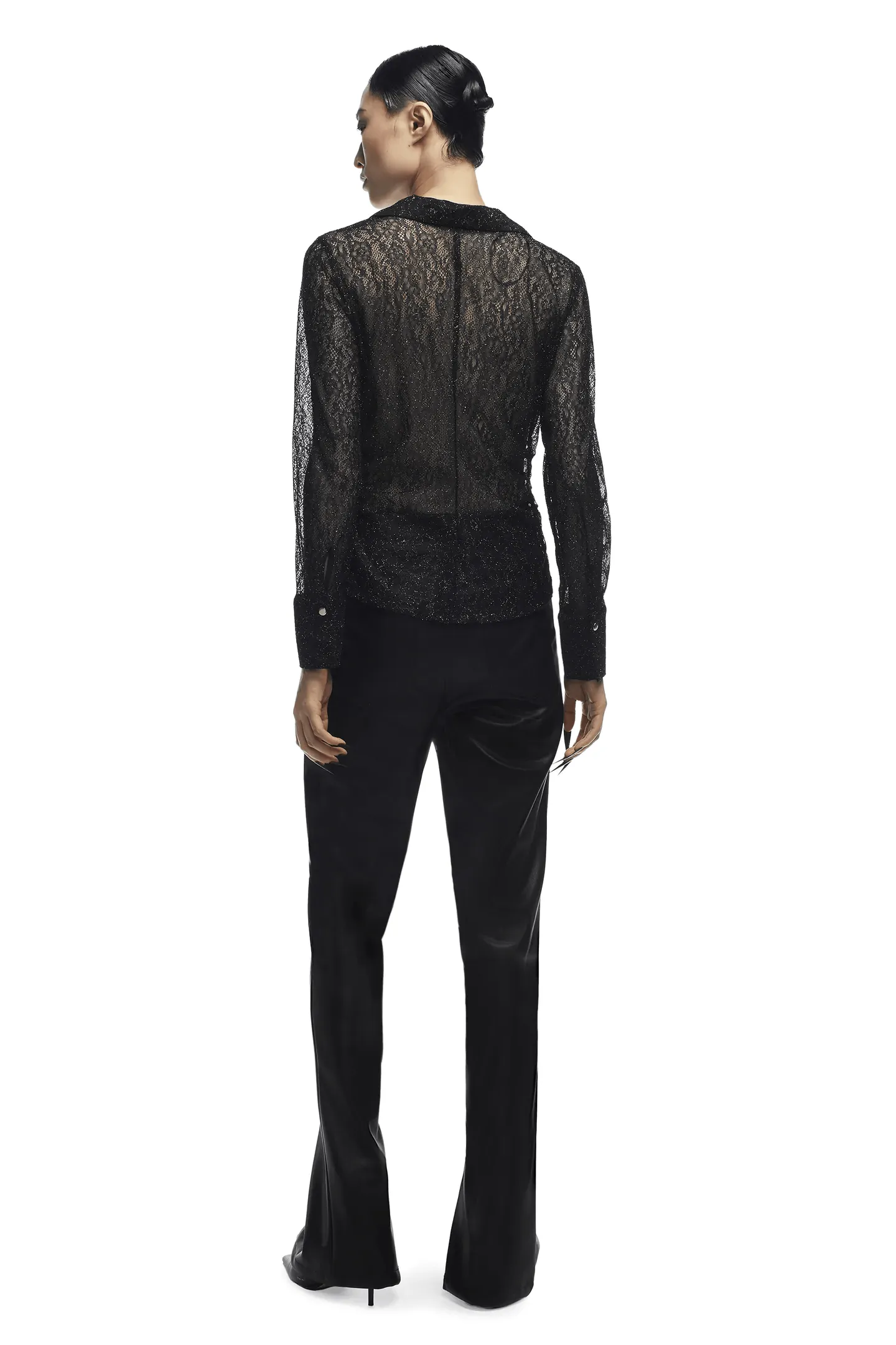 Zara Lace Shirt With Gold Buttons