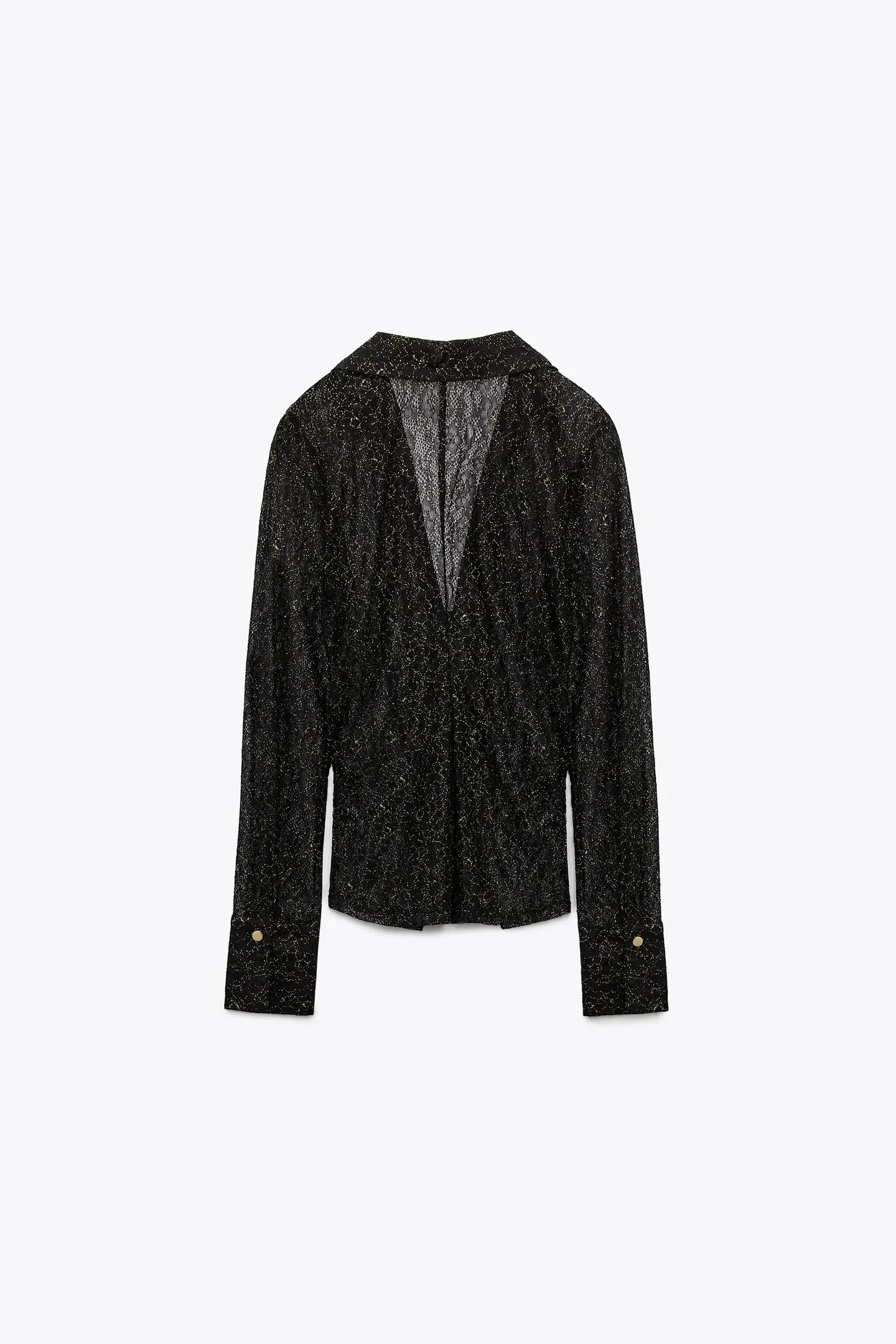 Zara Lace Shirt With Gold Buttons