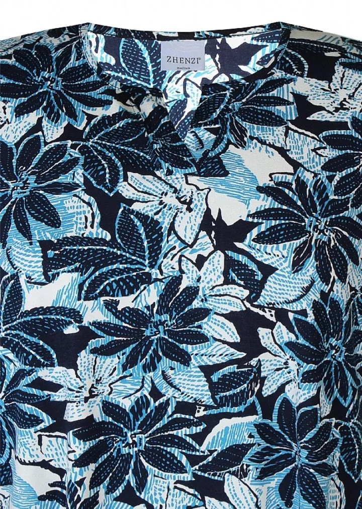 Zhenzi abstract floral pattern tops