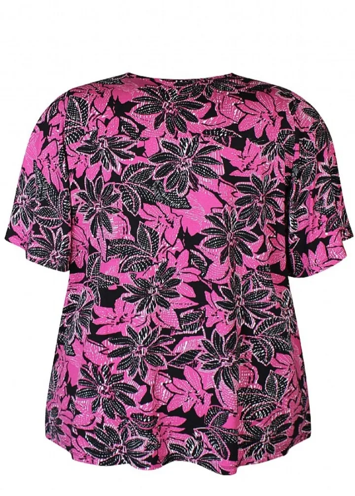Zhenzi abstract floral pattern tops