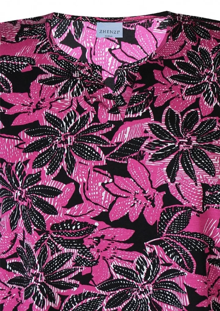 Zhenzi abstract floral pattern tops